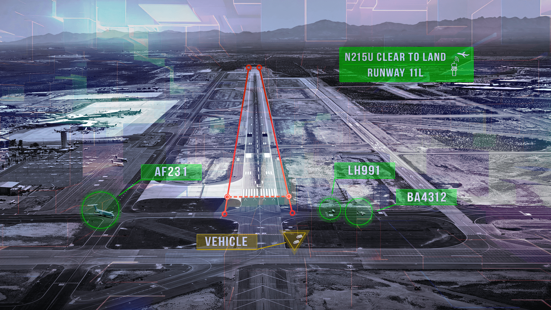 Vision to Reality Concept - Aperture Visual Management System with traffic, object identification and taxi assist